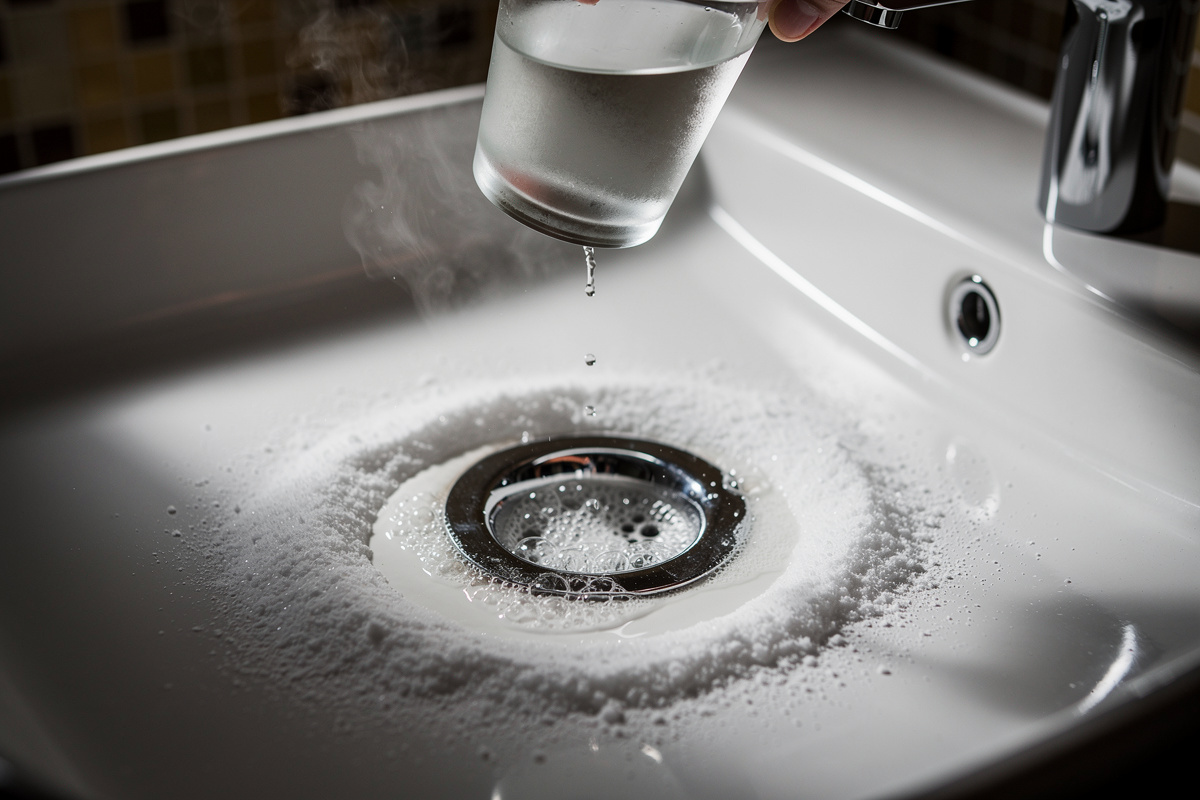 Odeur de canalisation de salle de bain : dose vinaigre-bicarbonate